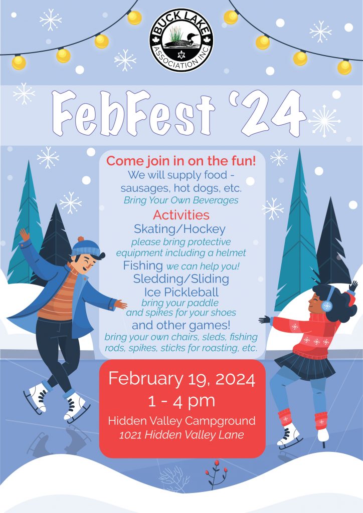BLA FebFest '24 poster features two people ice skating and advertises the event to be held on Monday, February 19, 2024.